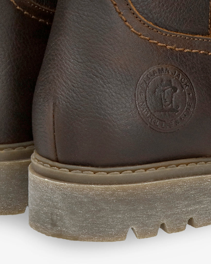 Bambina botas de piel con forro interior de pelo. castaño