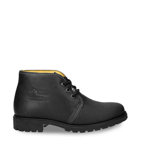 Bota Panama botín de piel con forro interior de piel. negro