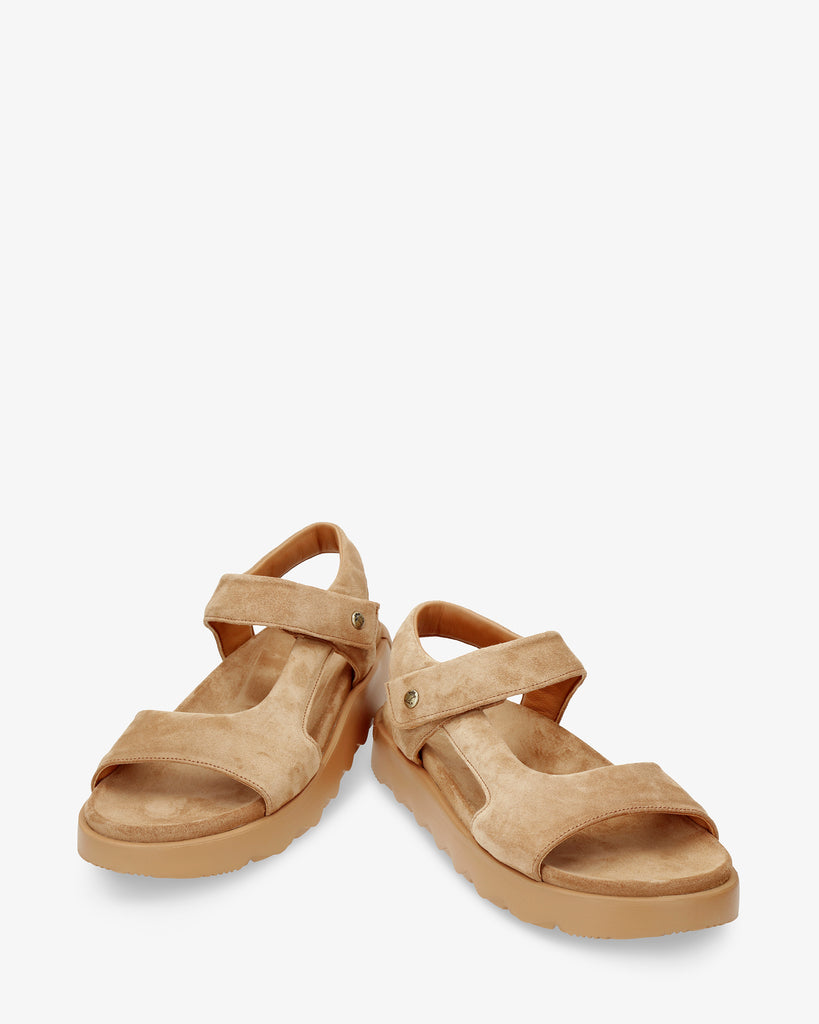 Bruna sandalias de piel con forro interior de piel. cuero