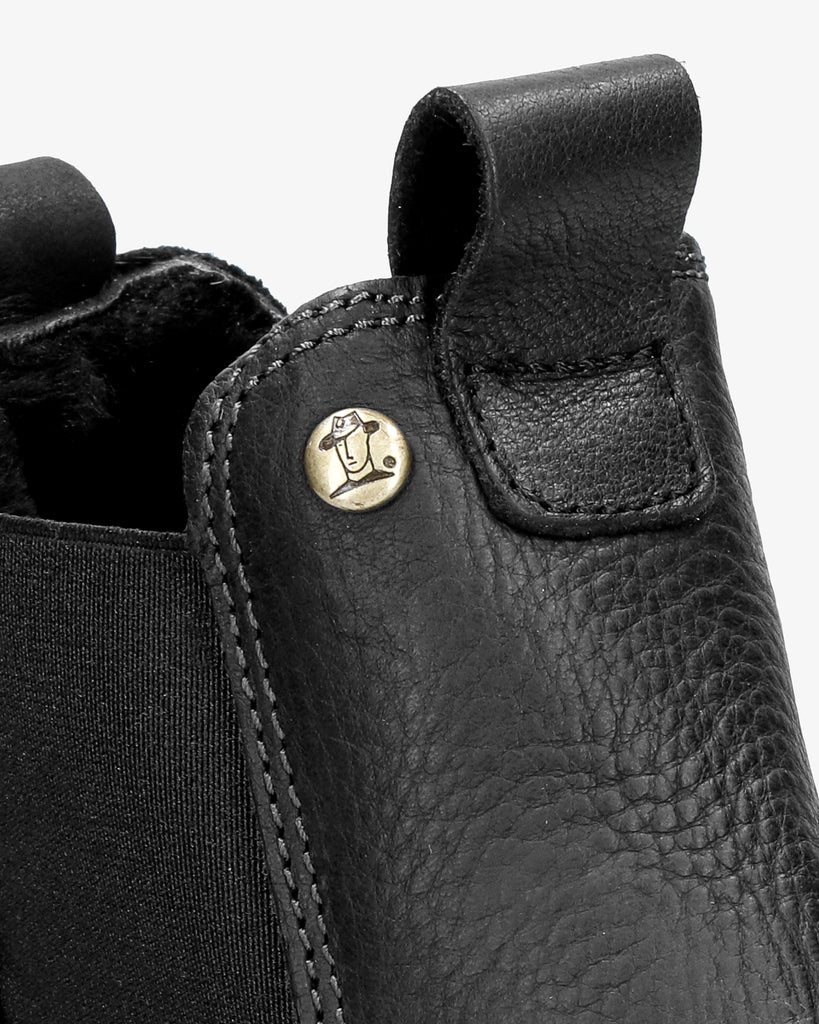 Burton Igloo botines de piel con forro interior de pelo natural. negro