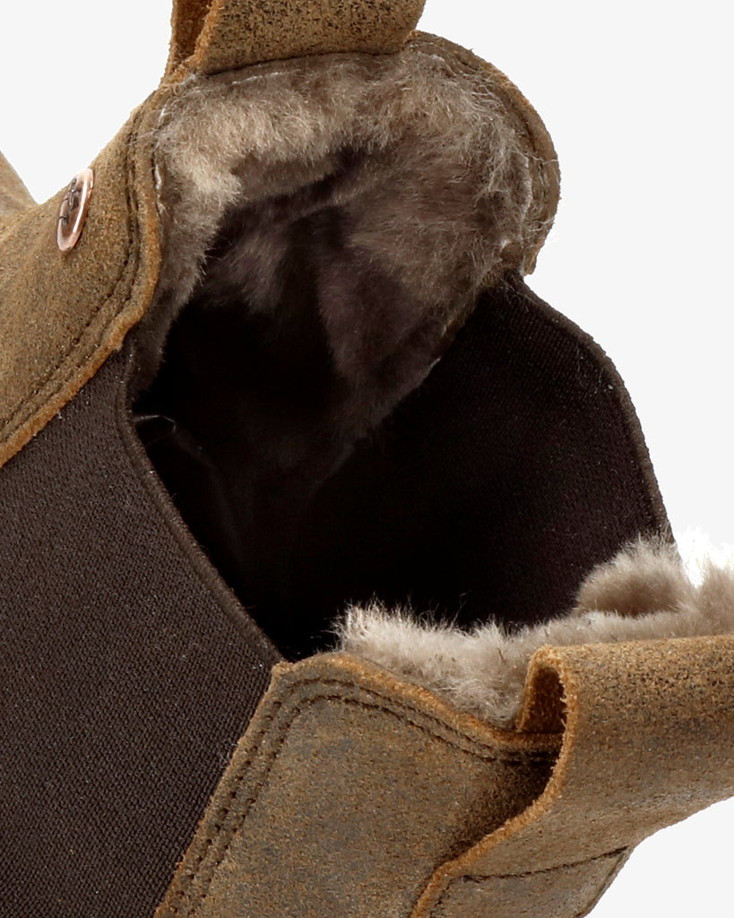 Burton Igloo botines de piel con forro interior de pelo natural. marron