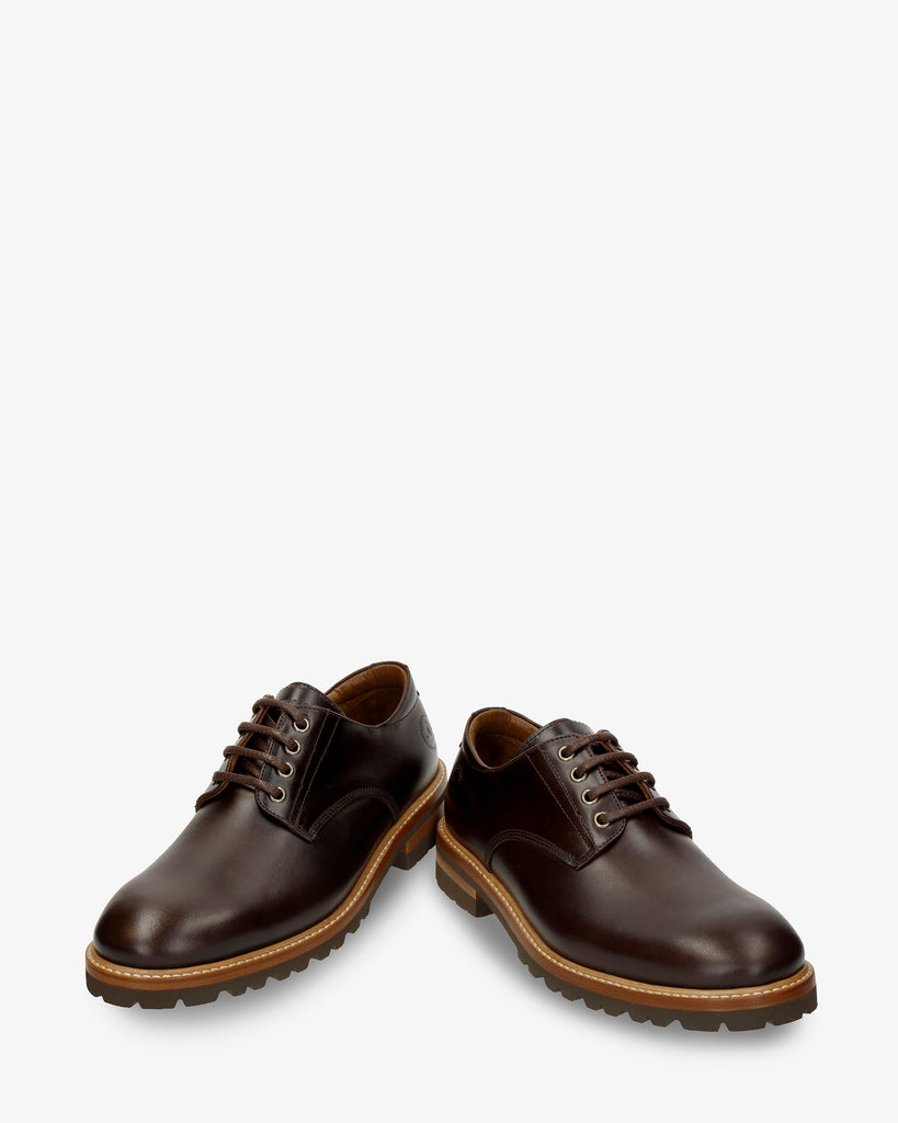 Elio zapatos de piel con forro interior de piel. marron