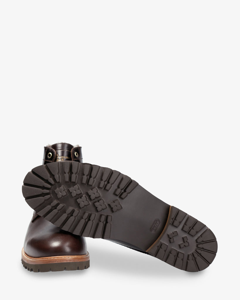 Emery Igloo botines de piel con forro interior de pelo natural. marron