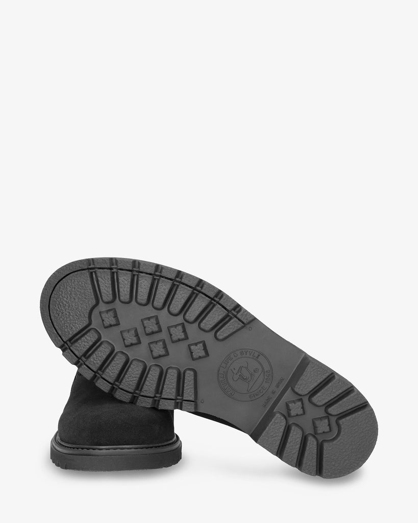 Fargo botín de piel con forro interior de piel. negro