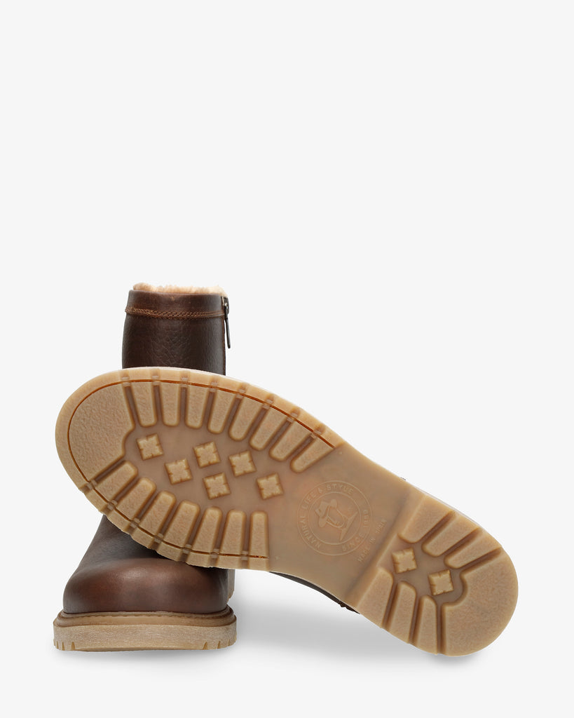 Fedro botas de piel con forro interior de pelo. cuero