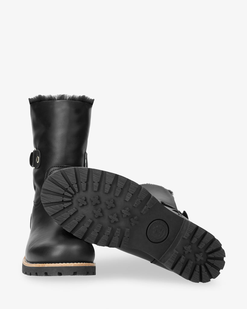 Felia Igloo Trav botas de piel con forro interior de pelo natural. negro