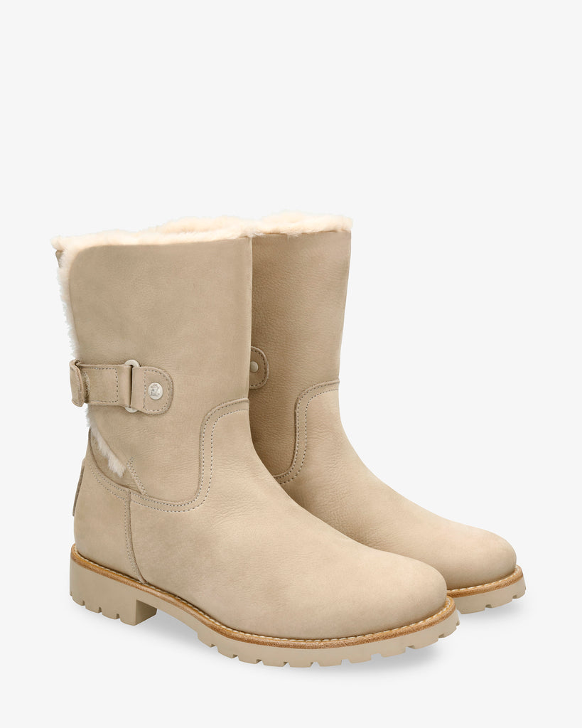 Felia Trav botas de piel con forro interior de pelo. crudo