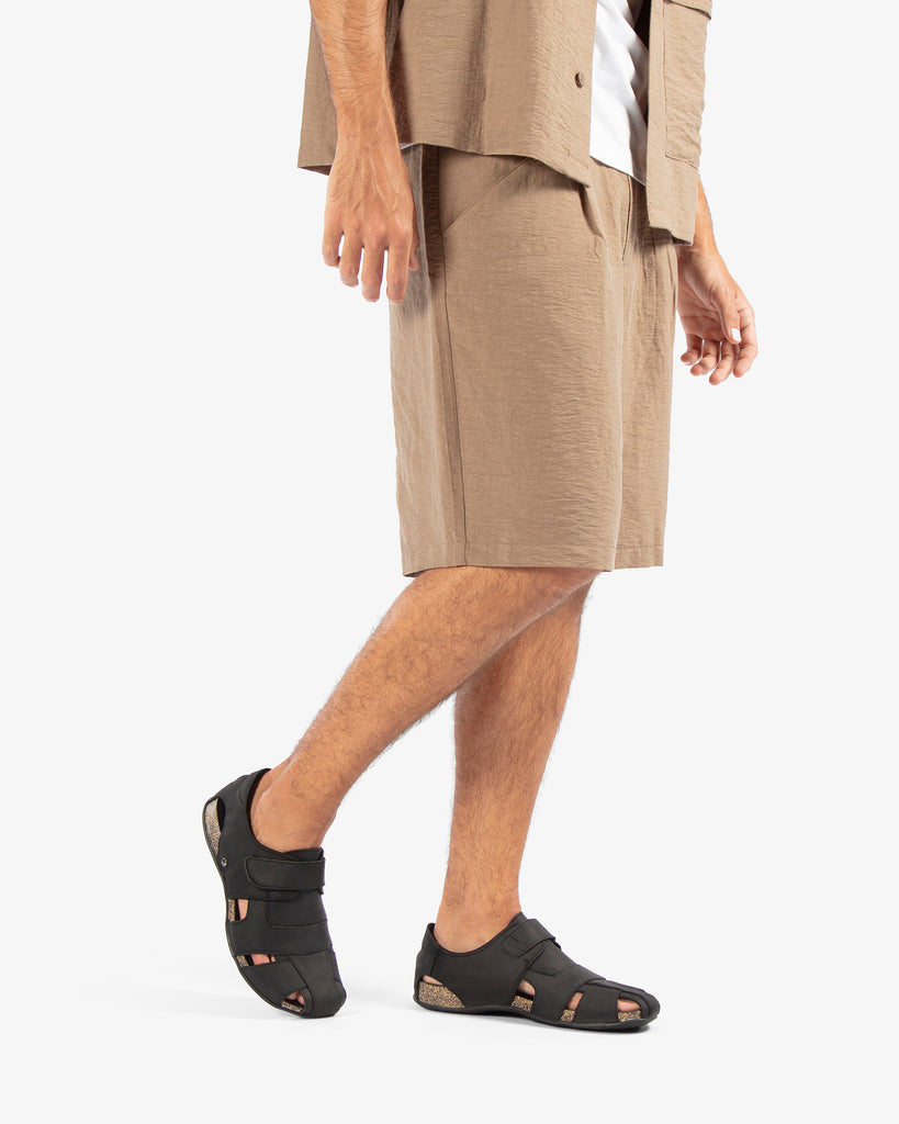 Fletcher Basics sandalias de piel con forro interior de piel. negro