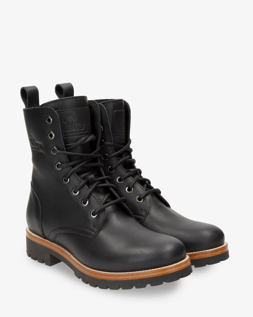 Frisia botas de piel con forro interior de piel. negro