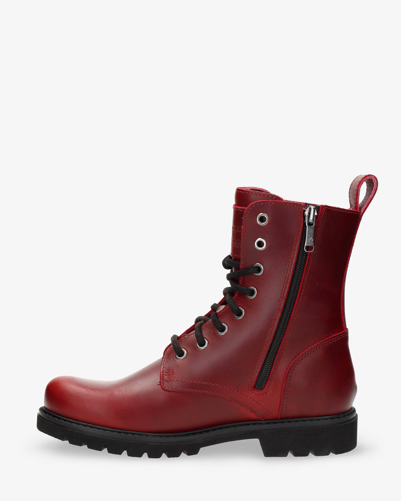 Frisia botas de piel con forro interior de piel. rojo