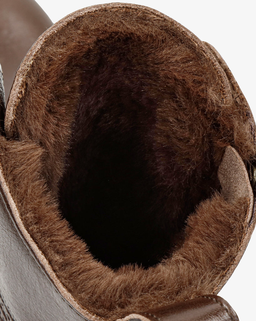 Frisia botas de piel con forro interior de pelo. marron