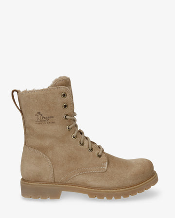 Frisia botas de piel con forro interior de pelo. taupe