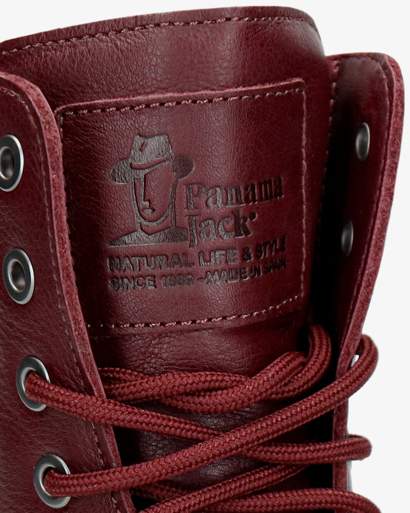 Frisia botas de piel con forro interior de piel. burdeos