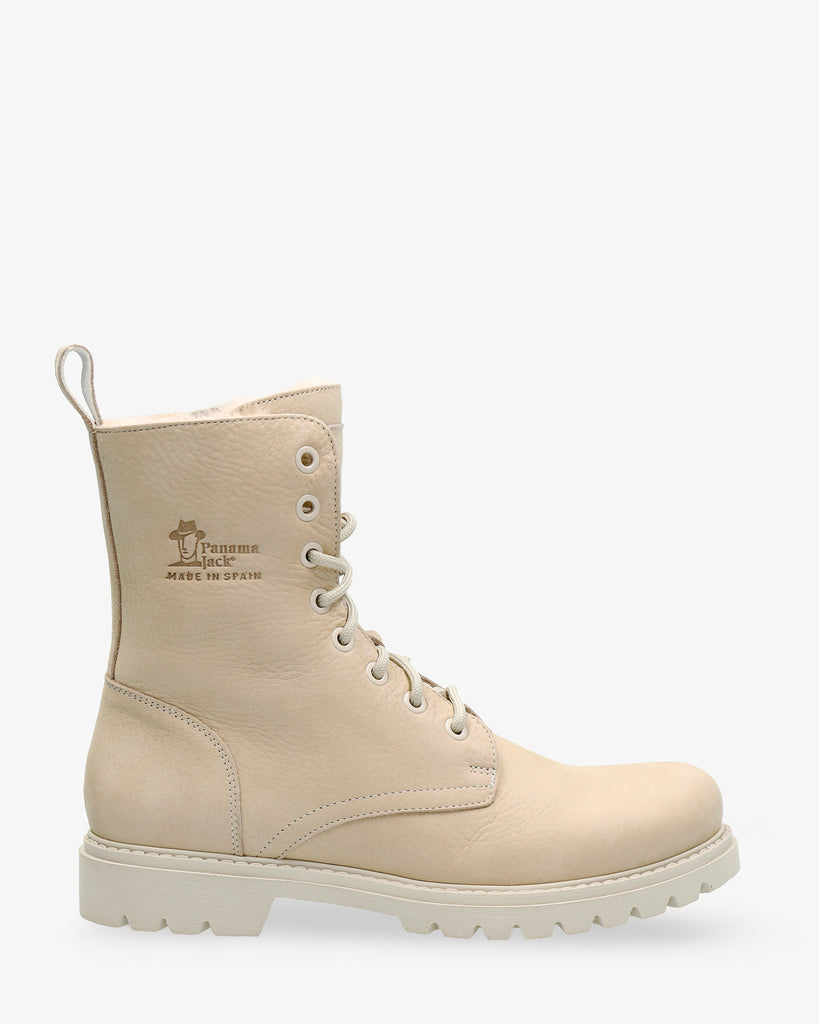 Frisia botas de piel con forro interior de pelo. crudo