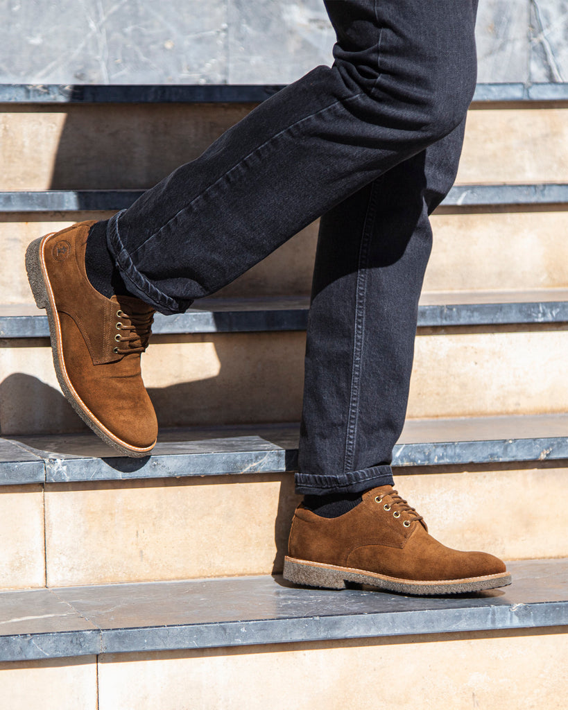 Gante zapatos de piel con forro interior de piel. cuero