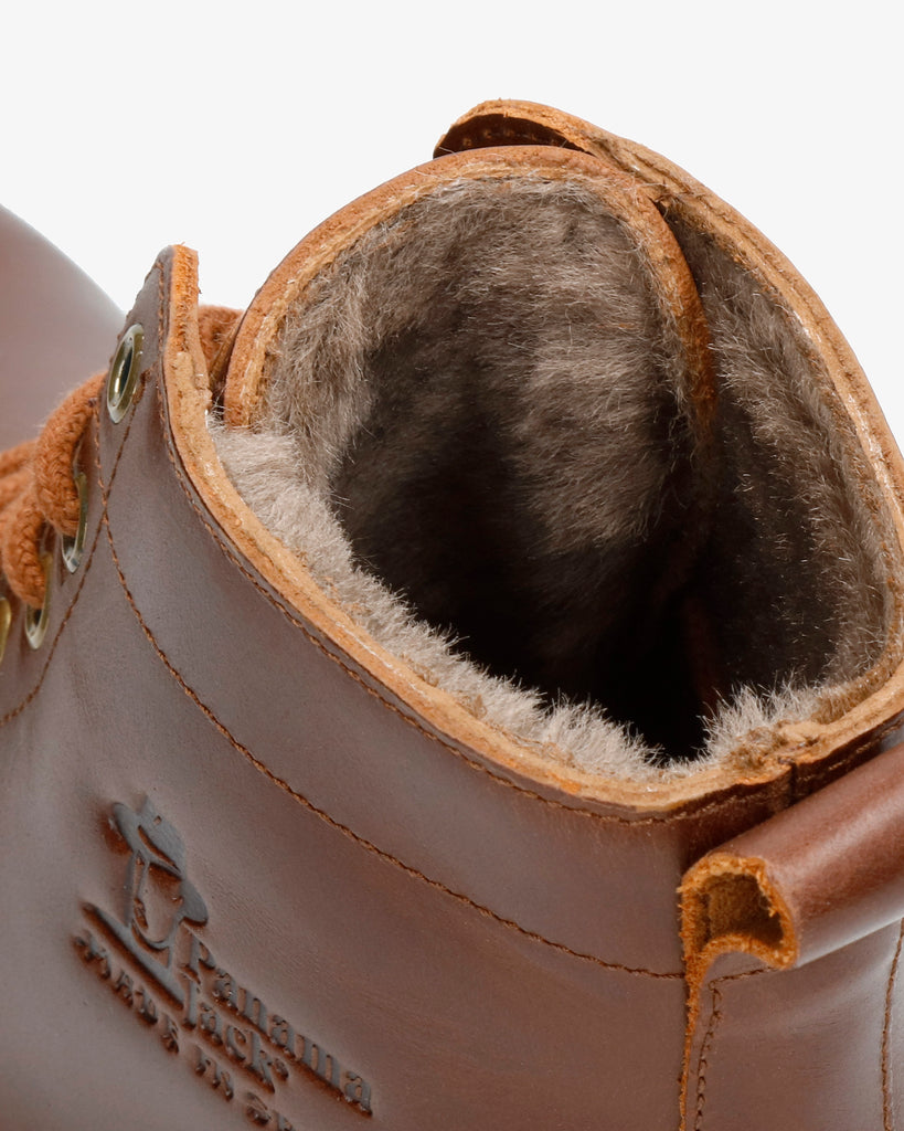 Glasgow Igloo botines de piel con forro interior de pelo natural. cuero