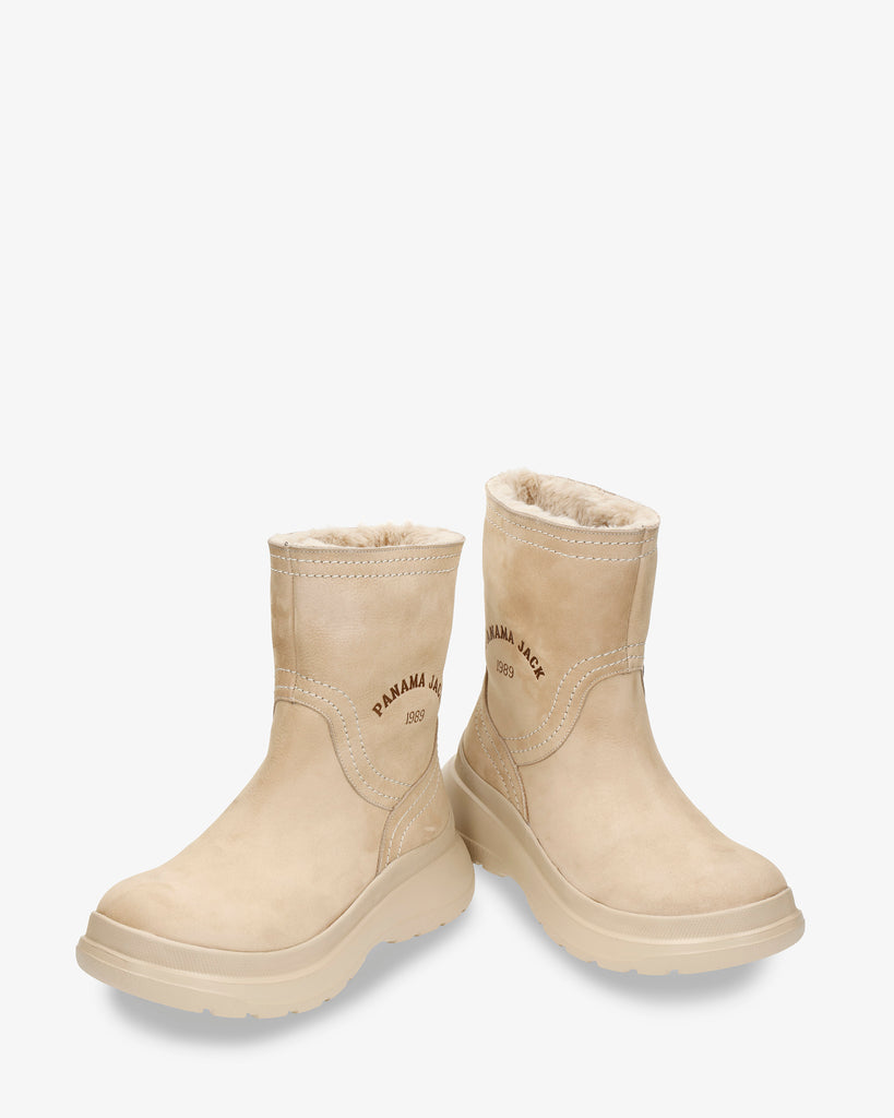 Hebe botas de piel con forro interior de pelo. crudo