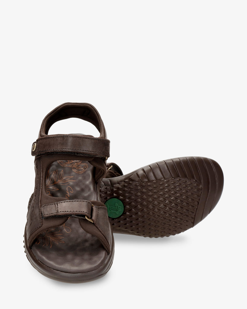 Nilo Basics sandalias de piel con forro interior de lycra. marron