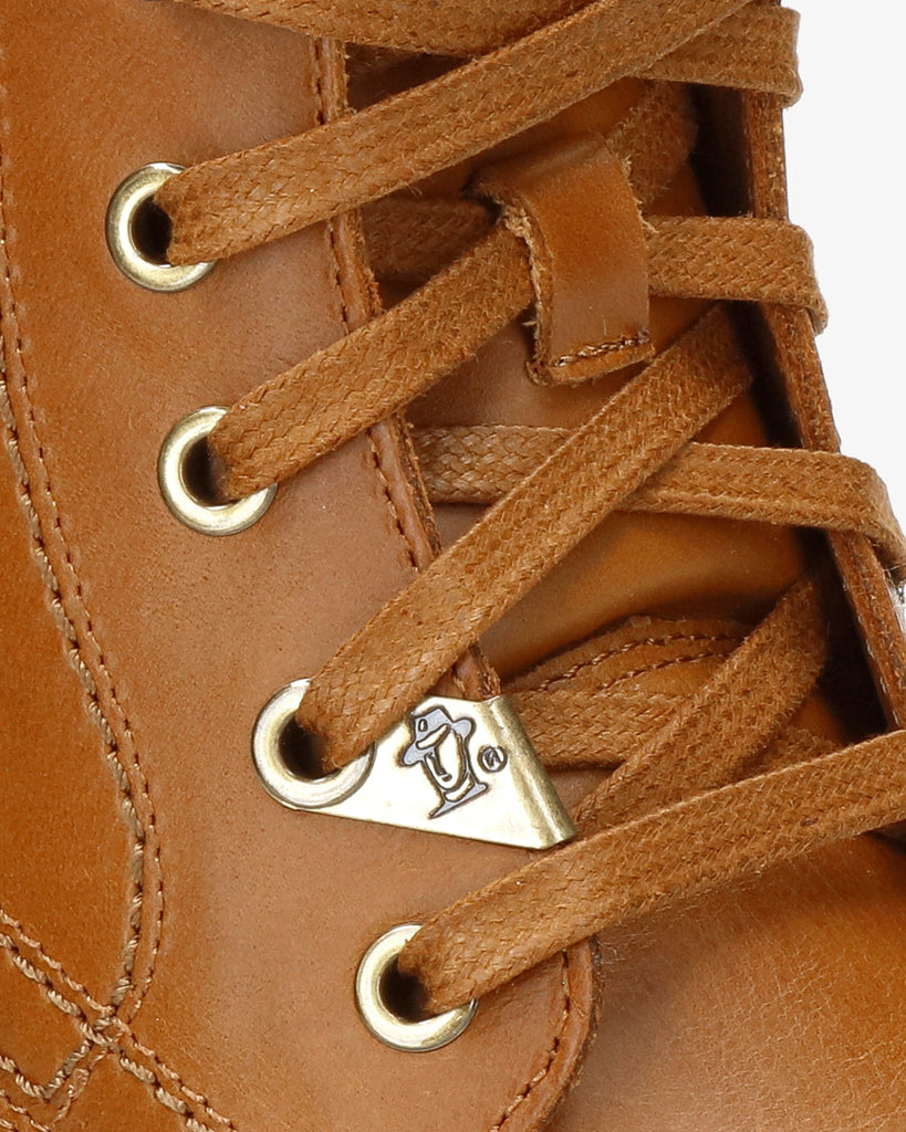 P03 Thunder botas de piel con forro interior de piel. camel