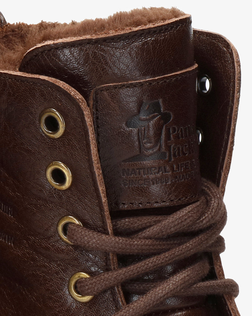 Padma botas de piel con forro interior de pelo. marron