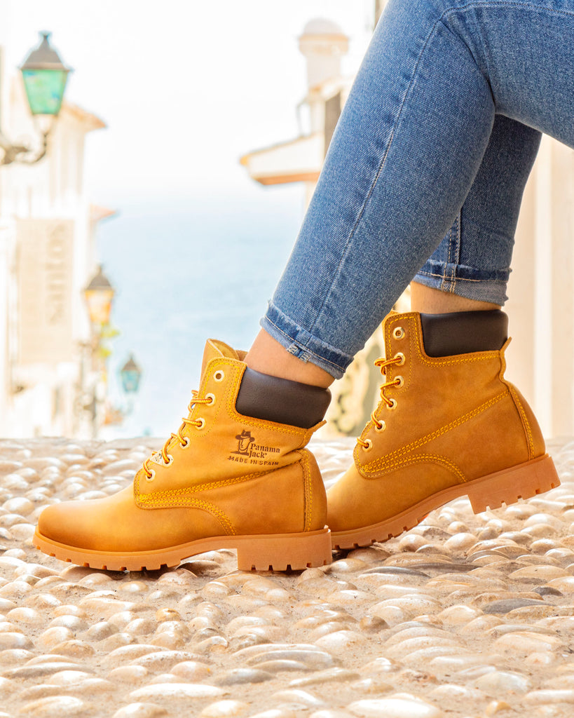 Panama 03 botas de piel con forro interior de piel. vintage