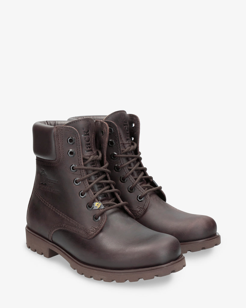 Panama 03 botas de piel con forro interior de piel. marron