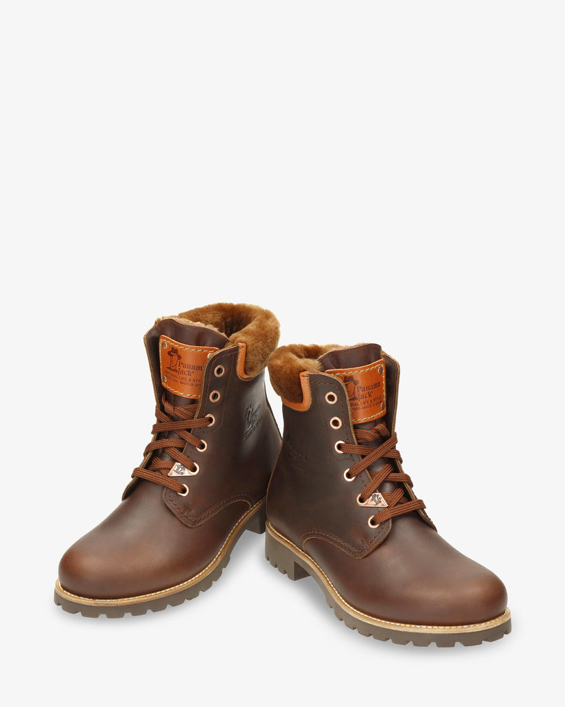 Panama 03 Igloo Trav botas de piel con forro interior de pelo natural. cuero