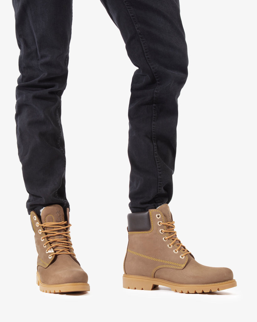 Panama 03 Wool botas de piel con forro interior de lana. avellana