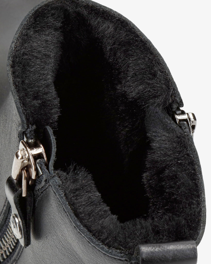 Rym botas de piel con forro interior de pelo. negro