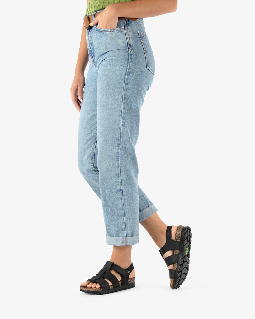 Sammy sandalias de piel con forro interior de piel. negro