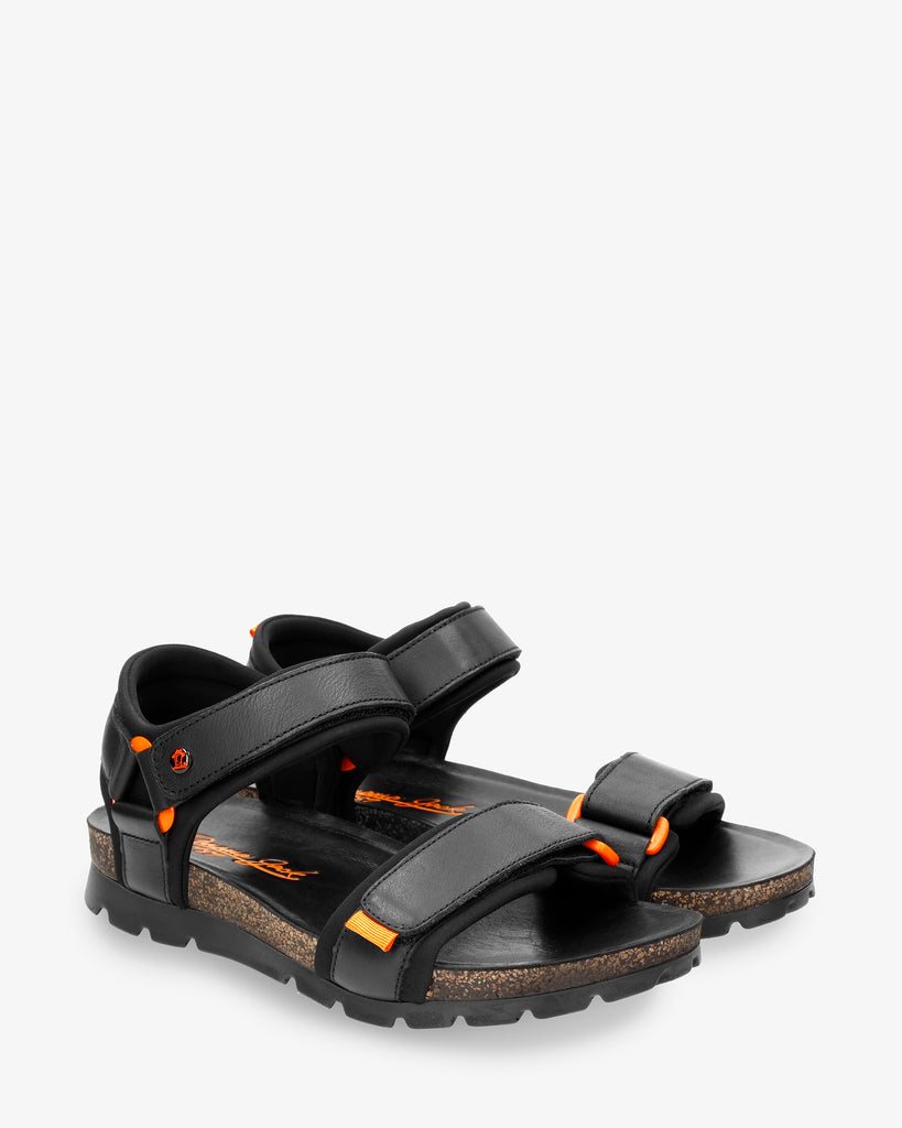 Seth sandalias de piel con forro interior de lycra. negro