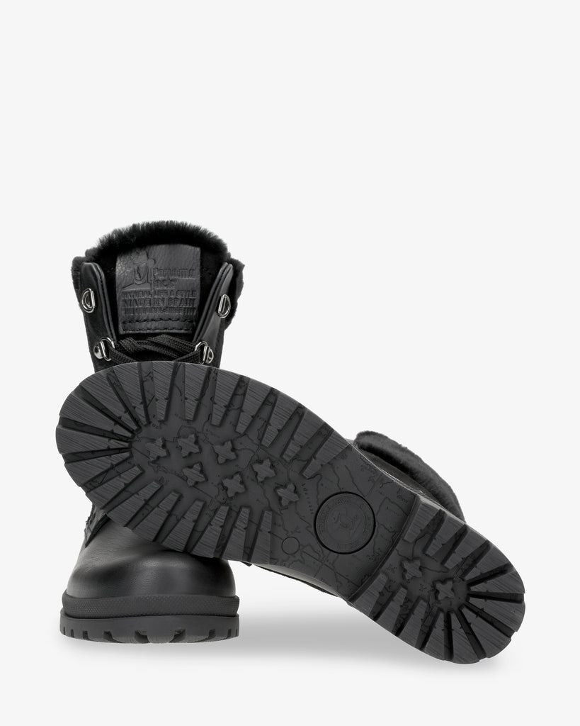 Tuscani botas de piel con forro interior de pelo. negro