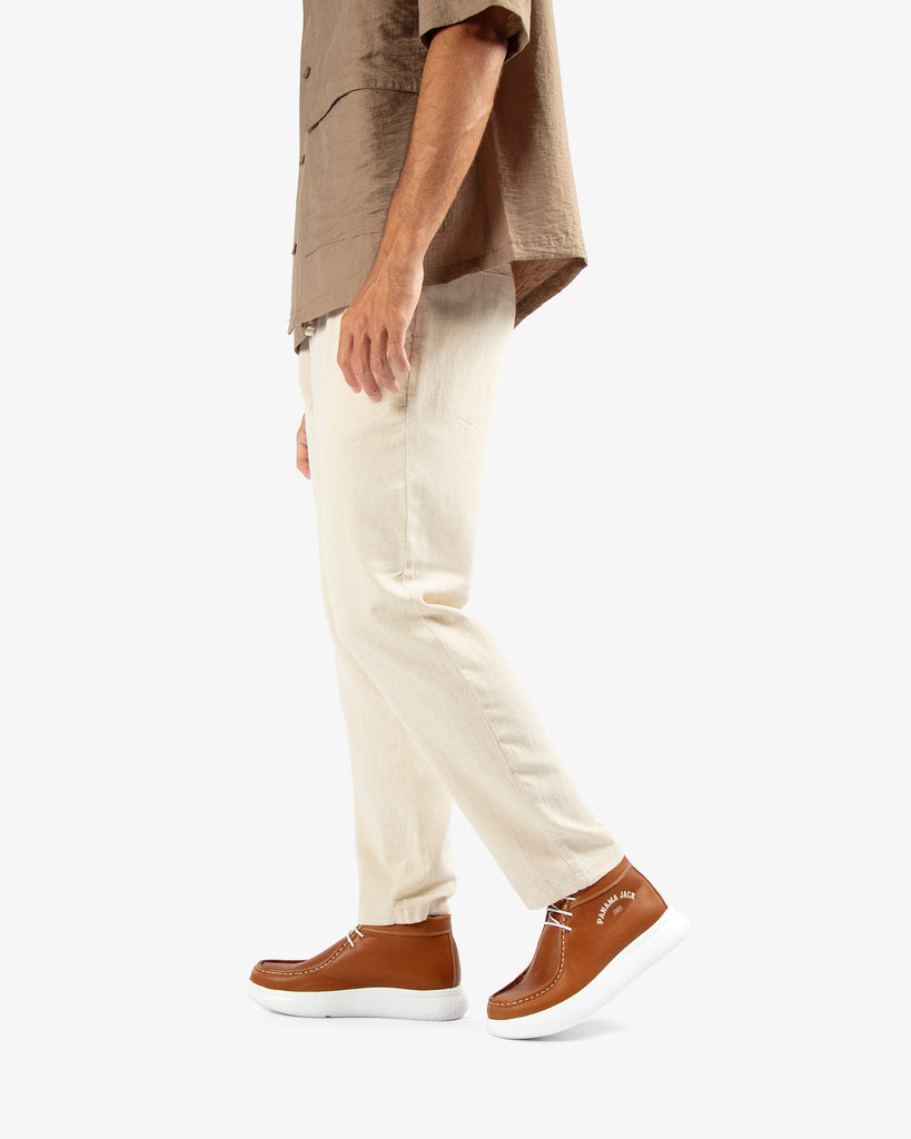 Yulen botín de piel con forro interior de piel. cuero